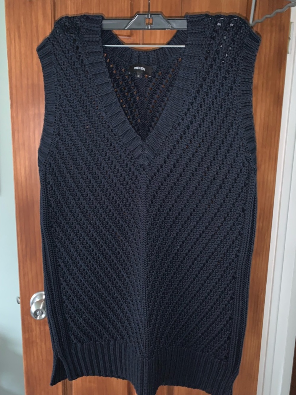 ME-EM Knit V-Neck Sleeveless Sweater Vest